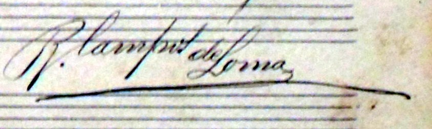 Firma del maestro Rafael Campos de Loma