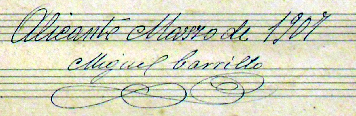 Firma del maestro Miguel Carrillo